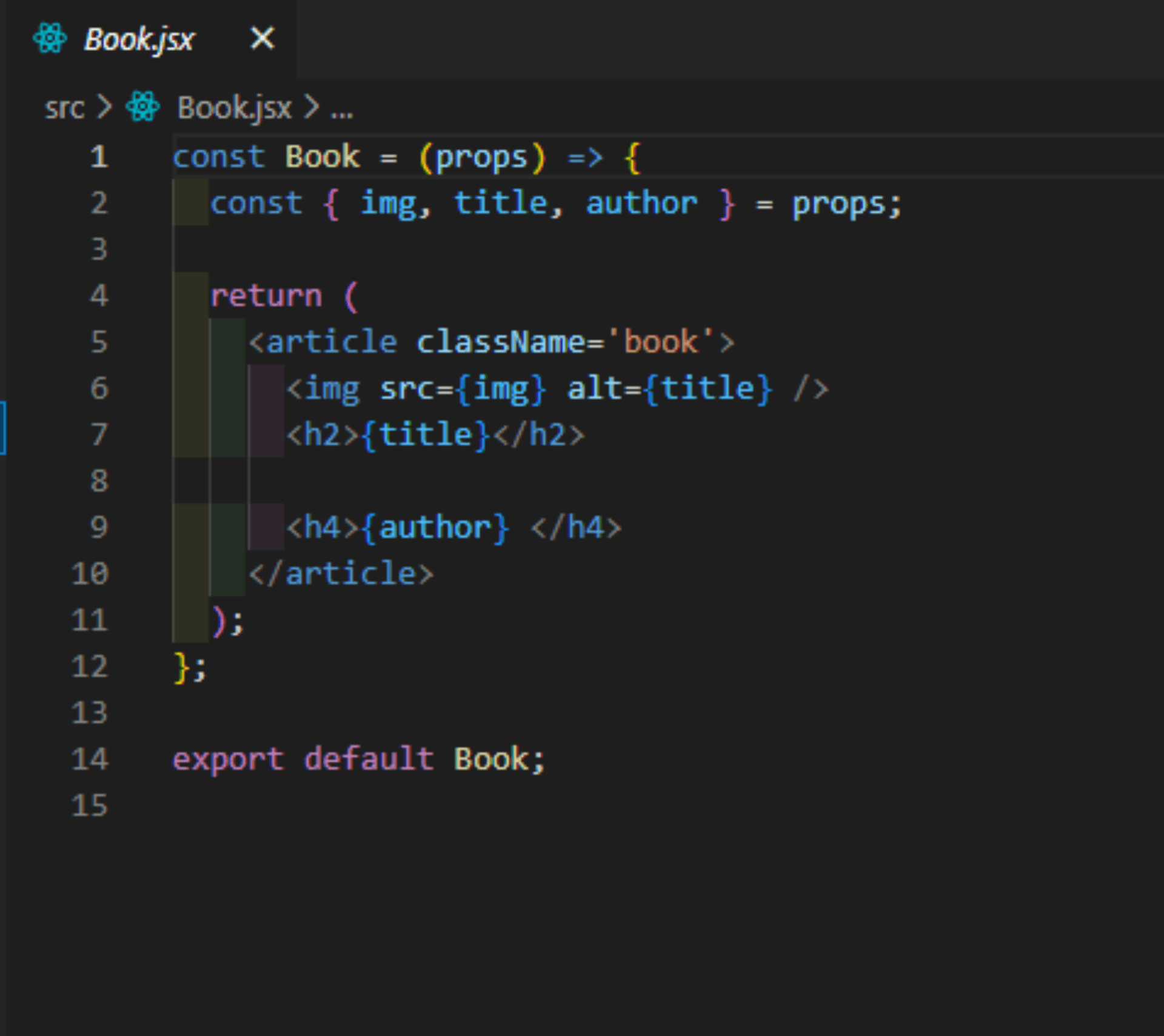 קוד רכיב ספר בודד